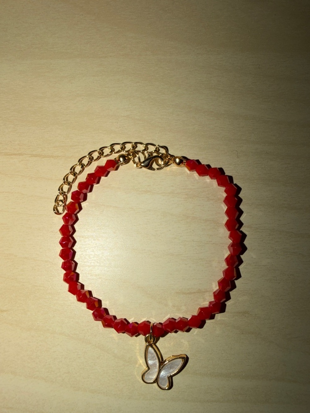 Beaded Bracelet with Butterfly Charm